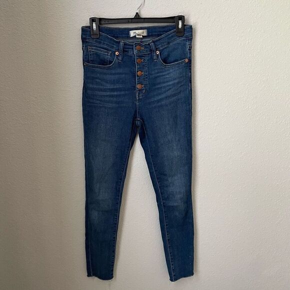 Madewell 9" Mid-Rise Skinny Jeans Button-Front Edition Size 26 - Picture 2 of 9